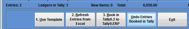 Excel to Tally - Undo Imported / Posted Entries